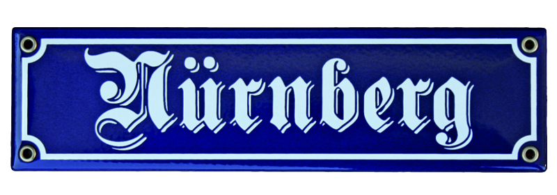 Nürnberg Emaille Schild 8 x 30 cm Nr. 1014