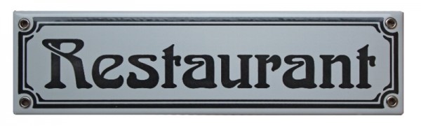Restaurant Jugendstil 8 x 30 cm Emaille Schild Nr. 1053