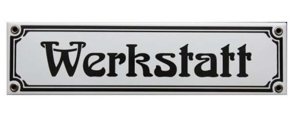 Werkstatt Jugendstil 8 x 30 cm Emaille Schild Nr. 1051